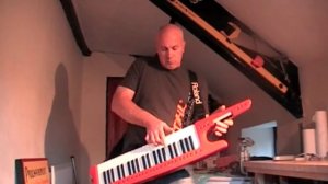 Blues Shuffle with my Roland AX1 Keytar!!