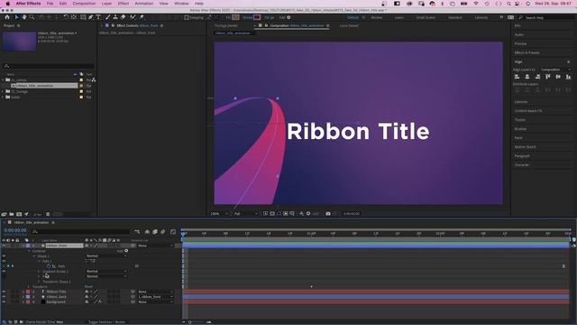 Fake-3D Ribbon Title Animation | After Effects Tutorial смотреть онлайн