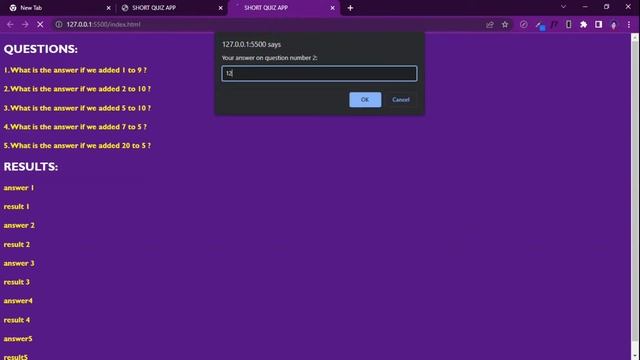 HTML , CSS , JAVASCRIPT QUIZ APP1