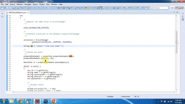 JDBC ResultSet Demo
