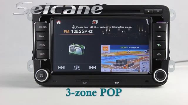 2006 2007 2008 VW Golf 5 Radio Stereo Support Bluetooth Music GPS 3 Zone POP HD Video TMC смотреть онлайн