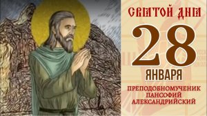 28 января. Православный календарь. Икона Преподобномученика Пансофия Александрийского.