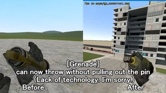 GmodVR:ArcVR: Anniversary Special/Shotgun,Grenade bugfix