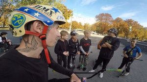 GoPro BMX STREET/КРУТНУЛ БАРСПИН СО СТУПЕНЕК/МИШАНЯ И ТРЮК В ДРОП НА САМОКАТЕ/MISHANYA БМХ ДРОПНУЛ