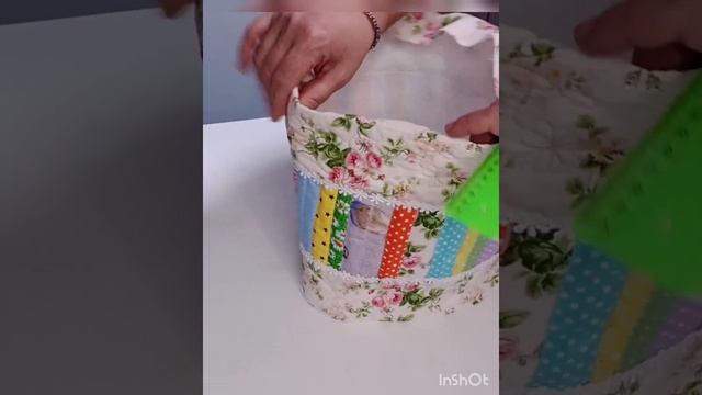 Текстильная корзинка из ткани