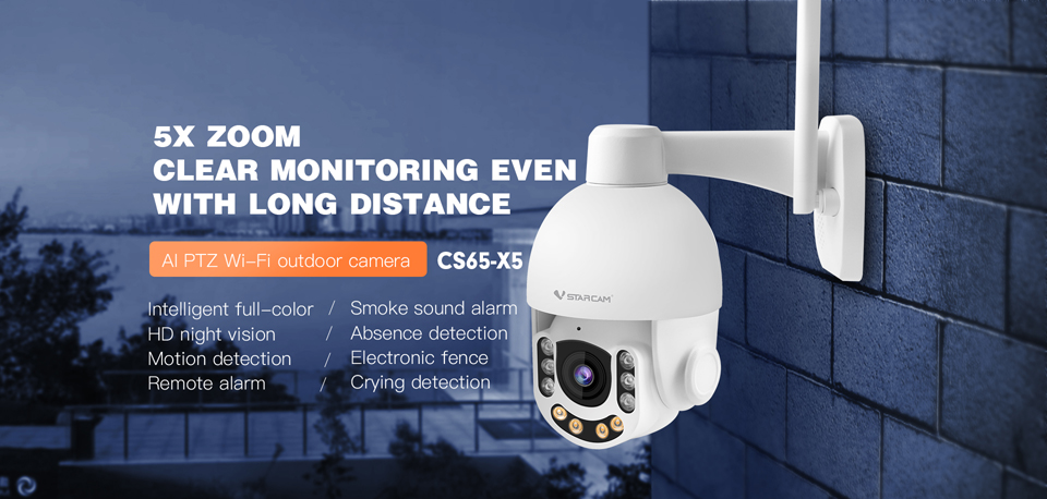 VStarcam CS65-X5 3-мегапиксельная полноцветная купольная IP-камера видеонаблюдения