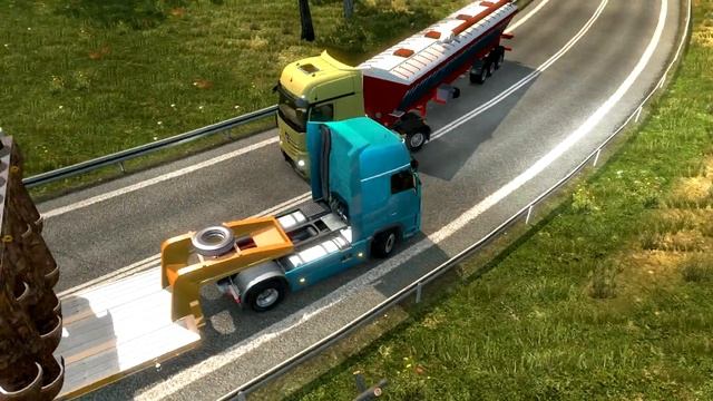 Застрял на Трассе - Негабаритный Груз -  Euro Truck Simulator 2
