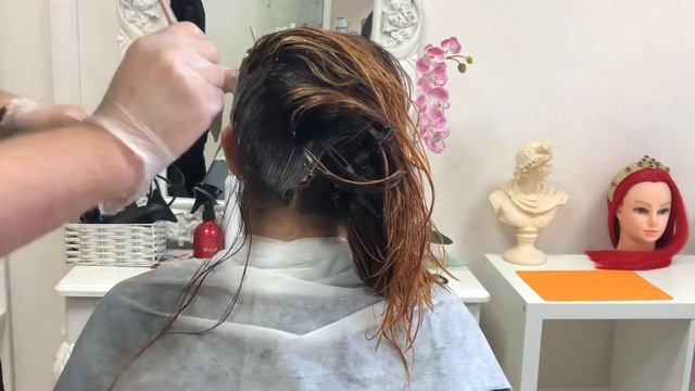 Red copper balayage. Окрашивание волос в рыжий оттенок. Балаяж.
