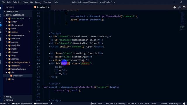 JavaScript Bangla Tutorial for Beginners Full Step By Step (querySelector length)