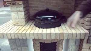 Крутой комплекс печь барбекю с мангалом и коптильней БО-1