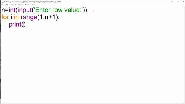 Python Pattern Programs = Printing Stars '*' in Right Angle Triangle Shape | Star Pattern in Python