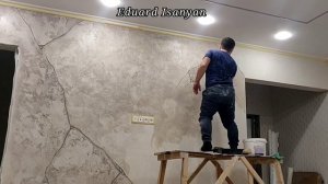 МАСТЕР-КЛАСС «АКЦЕНТНАЯ СТЕНА С ТРЕЩИНОЙ» | Декоративное покрытие | Нанесение декоративного покрыти