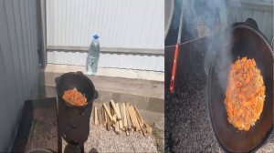 Плов в казане. Плов из кролика