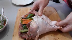 Запеченная Голень Индейки БЕЗ Кости с Овощами#голень_индейки_без_кости