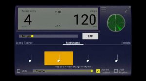 120 BPM 4/4 Metronome Click track using Creative Rhythm Metronome App for Android