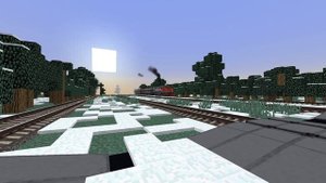 через ЖД переезд едут поезда