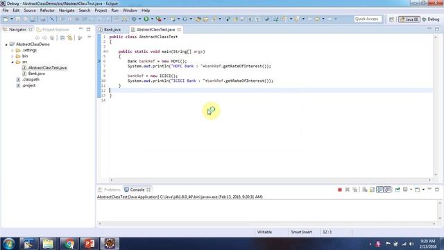 Java abstract class (Bank) | What is an abstract class? | Java Tutorial смотреть онлайн