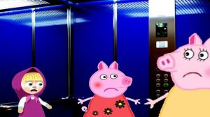 Мультики Свинка Петта и Маша застряли в лифте Мультфильмы для детей на русском
