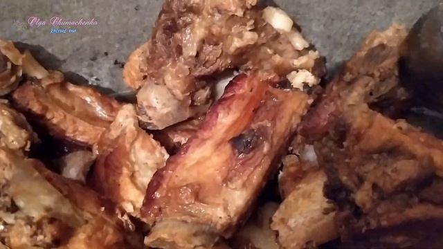 Тушкована капуста з реберцями. Braised cabbage with ribs. смотреть онлайн