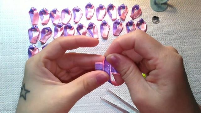 Бантик из узких лент * Заколка на резинках * Как сделать заколку своими руками * МК смотреть онлайн