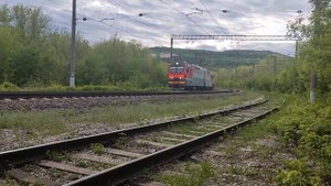 2ЭС6-961 С ПОЕЗДОМ 65 ТОЛЬЯТТИ МОСКВА +Сидячий Вагон