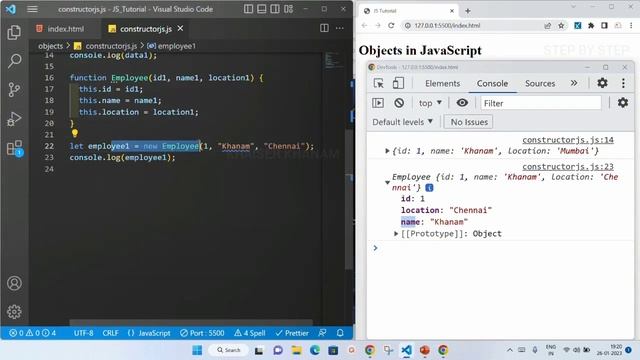 Object Constructor - Part-9 || JavaScript tutorial for Beginners || Tutorial - 36