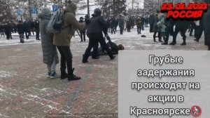 Грубые задержания происходят на акциях в России 23.01.2021