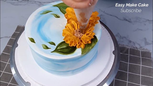 How To Make Sunflower Cake Decorating Tutorial for Beginners | Homemade cake decorating ideas