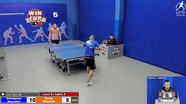 08:00 Самойлов Владимир 3-2 Плющ Павел cтол 5 ЮГ-2 05.04.22 смотреть онлайн