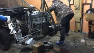 Снятие двигателя вместе с коробкой с Datsun on do