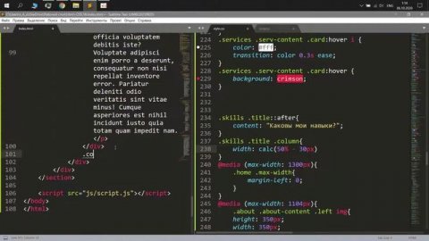 Сайт визитка HTML CSS JS