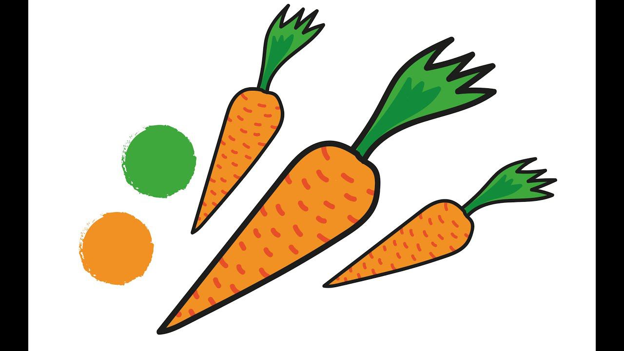 Раскраска МОРКОВКУ / Как нарисовать МОРКОВКУ / МОРКОВКА мультик / Краски раскраски / Раскраски детям смотреть онлайн