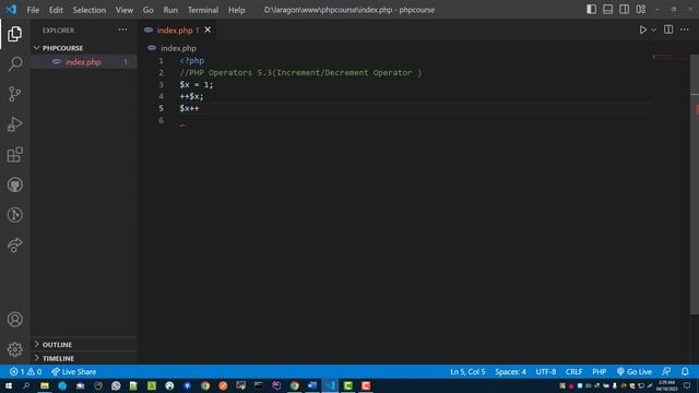 PHP Tutorial A-Z Bangla - Increment Decrement Operators in PHP 5.4