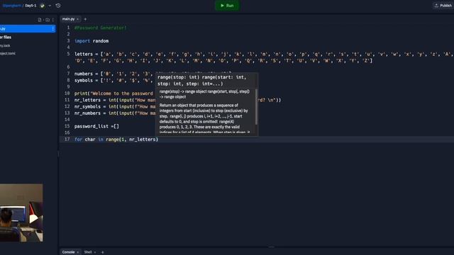 100 Days Of Code | Python | Day 5 | Project : Password Generator