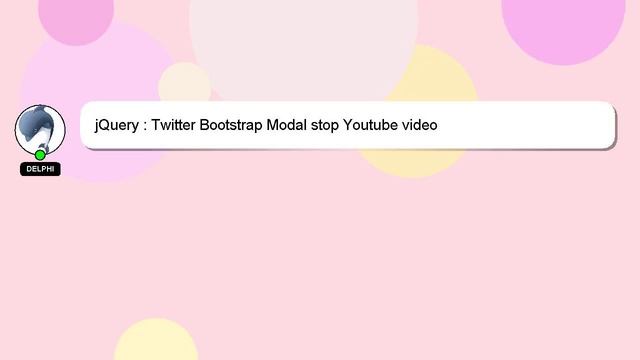 jQuery : Twitter Bootstrap Modal stop Youtube video смотреть онлайн