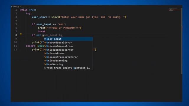 While Loop in Python - Part 4 (Error handling & Regular Expression) смотреть онлайн