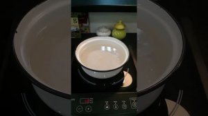 Индукционная печь и старая эмалированная посуда - good work!
