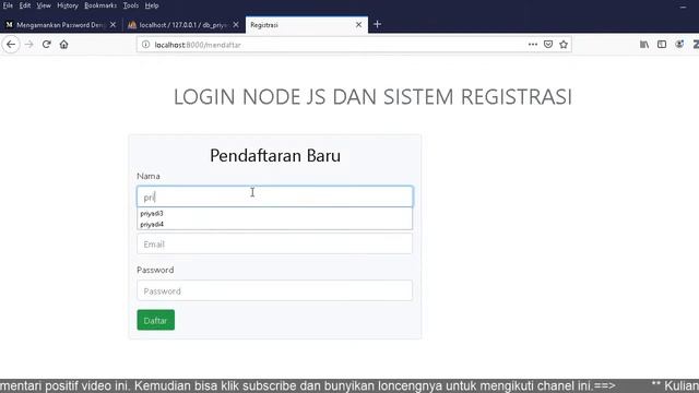 Implementasi bcrypt pd sistem autentikasi nodejs expressjs mysql- Kuliah online Komputer di ambaraw