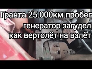 Новая Лада Гранта 2023 шумят/ гудят подшипники генератора на пробеге 25тыс км.