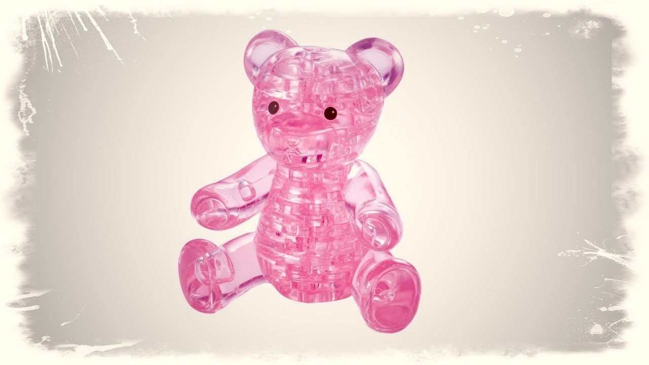 Как собрать мишку пазл. 3д Crystal Puzzle медведь. 3д пазл мишка. Розовый мишка. Кристаллический пазл мишка.
