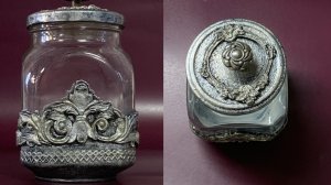 Из стеклянной банки делаем серебряную
