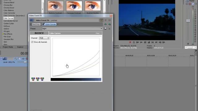 Урок Сони Вегас №1( Создание эффекта "ночь" на видео) смотреть онлайн