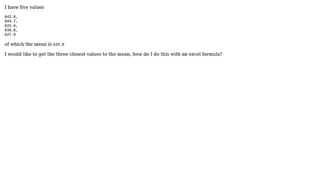 EXCEL: STDEV of a subset of data generated by mean смотреть онлайн