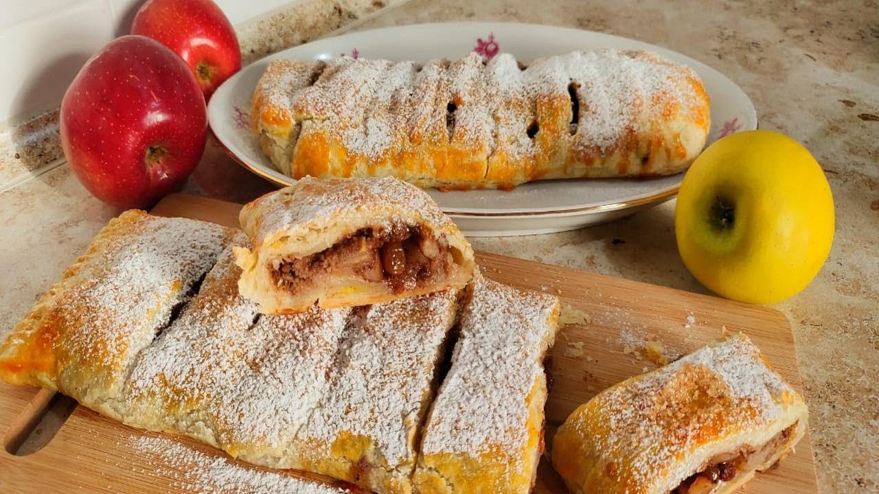 ПИРОГ С ЯБЛОКАМИ ОРЕХАМИ И ИЗЮМОМ!🍎Ольгины Рецепты.