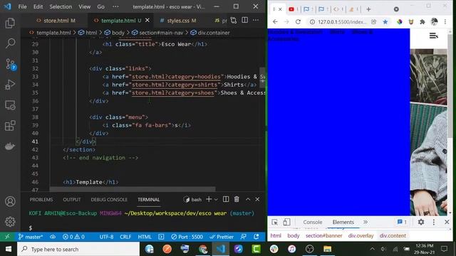 Building a simple e commer website using plain vanilla javascript