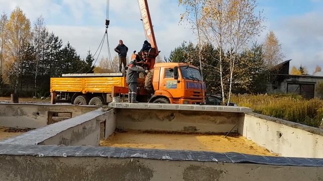 Плиты перекрытия облегченные ПНО (7ПК 160 мм). Выгрузка манипулятором. Продажа. 8(495)999-18-66. смотреть онлайн