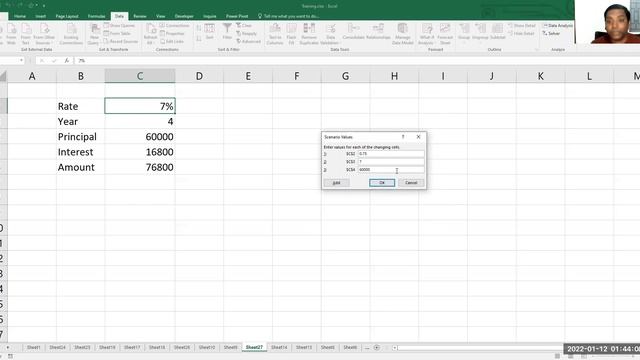 Scenario Manager - How to use - MS Excel in Hindi - Session 35 - Excel Tutorial