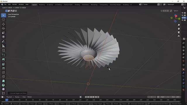 Blender Turbine Blade Design V2 - Hard Surface Modeling Tutorial