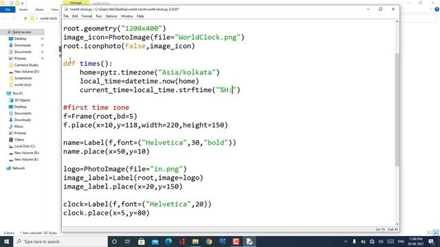 World Clock Using Python | GUI tkinter project