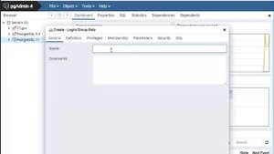 pgAdmin 4 - Create User or Role Within Database